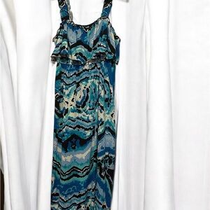 Blue Patterned Women's Dress